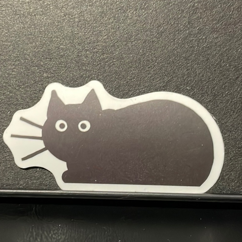 BLACK CAT SITTING STICKER